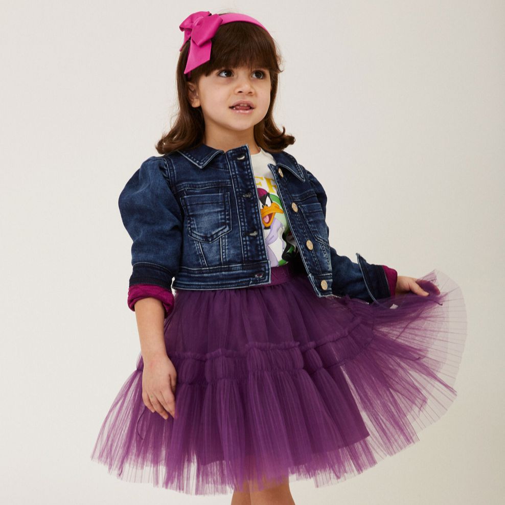 Monnalisa Girls Purple Tulle Skirt