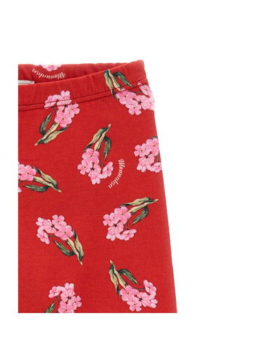 Monnalisa Girls Red Floral Leggings