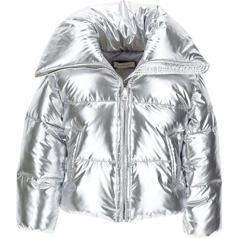 Monnalisa Girls Silver Coat