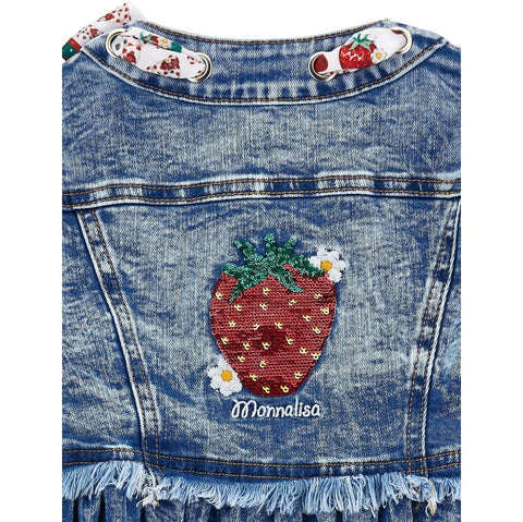 Monnalisa Girls Strawberry Denim Jacket