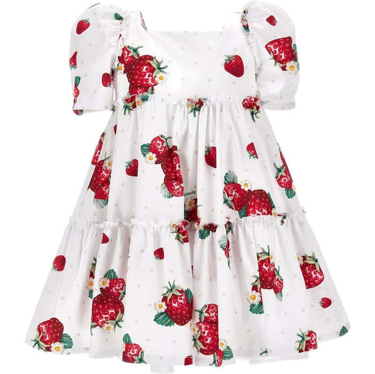 Girls Strawberry Poplin Dress