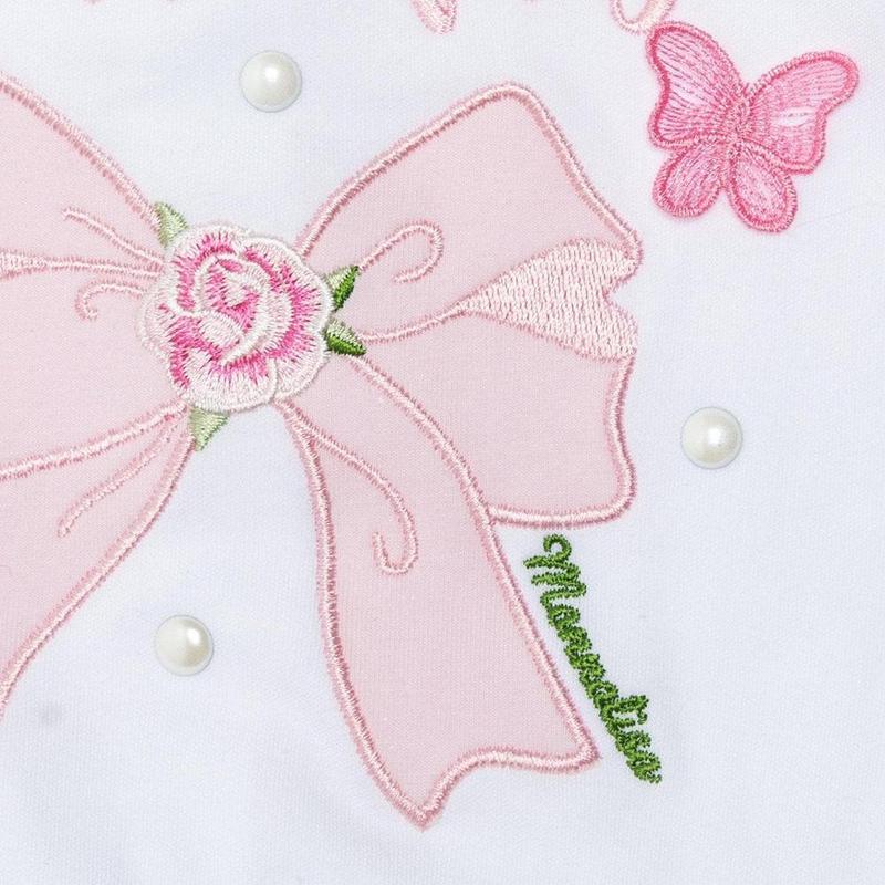 Monnalisa Girls White Bow Babygrow