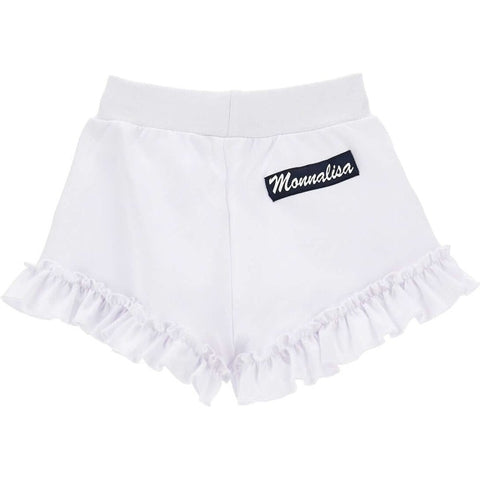 Monnalisa Girls White Diamonte Frill Shorts