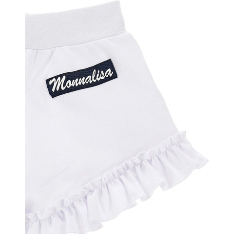 Monnalisa Girls White Diamonte Frill Shorts
