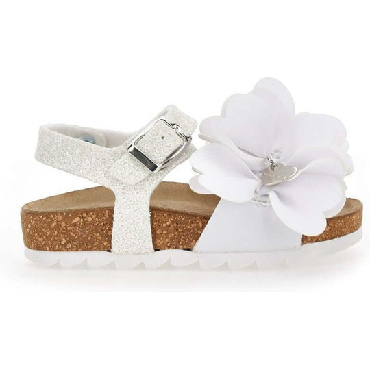 Girls White Flower Sandals