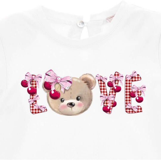 Girls White Love T-Shirt