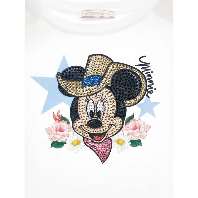 Monnalisa Girls White Minnie Mouse T-Shirt