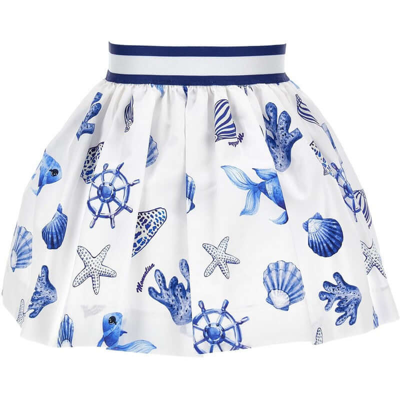 Monnalisa Girls White Ocean Skirt