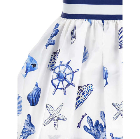 Monnalisa Girls White Ocean Skirt