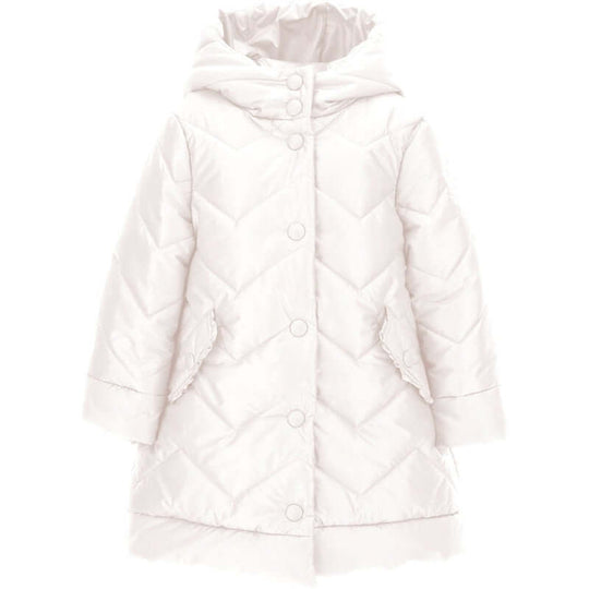 Girls White Quilted Jacket
