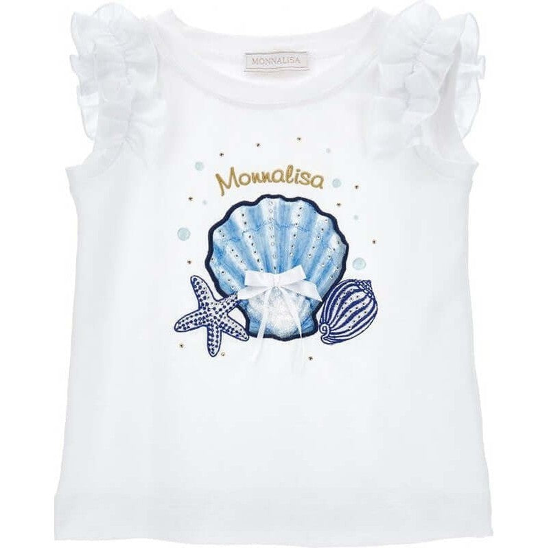 Monnalisa Girls White Shell T-Shirt