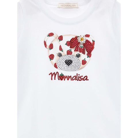 Monnalisa Girls White Teddy T-Shirt