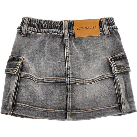 Monnalisa Girls Grey Denim Skirt