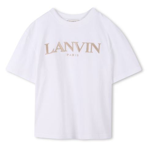 Lanvin Boys White Beige T-Shirt