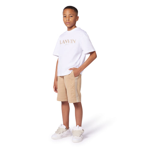 Lanvin Boys White Beige T-Shirt