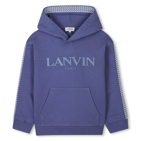 Lanvin Boys Blue Logo Hooded Sweatshirt