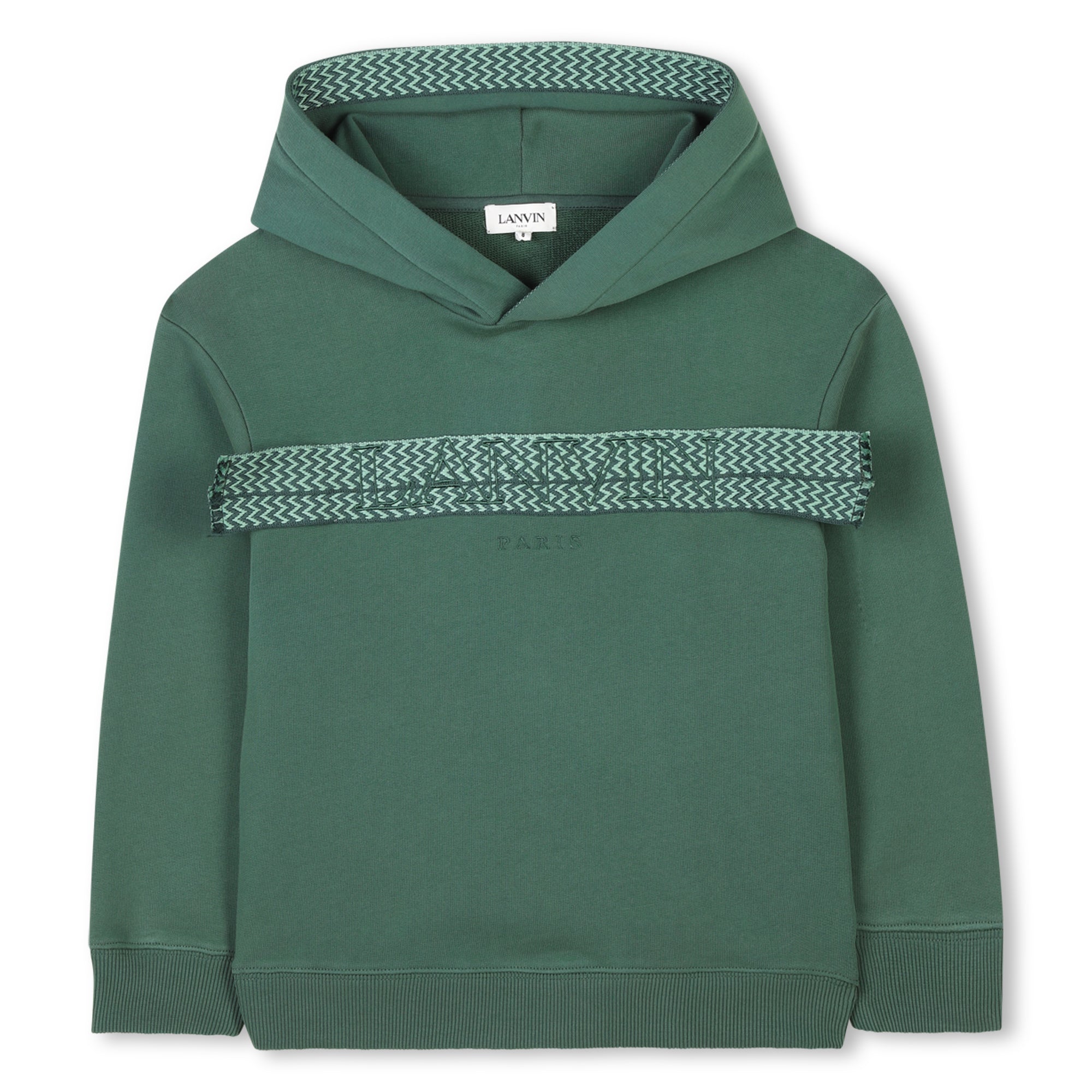 Lanvin Boys Green Hooded LogoSweatshirt