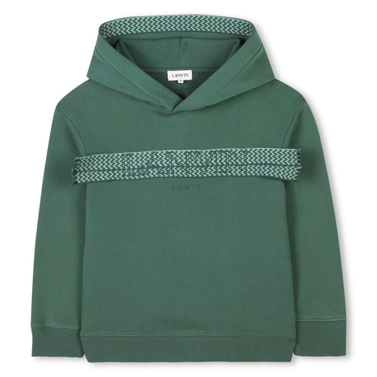Boys Green Hooded LogoSweatshirt