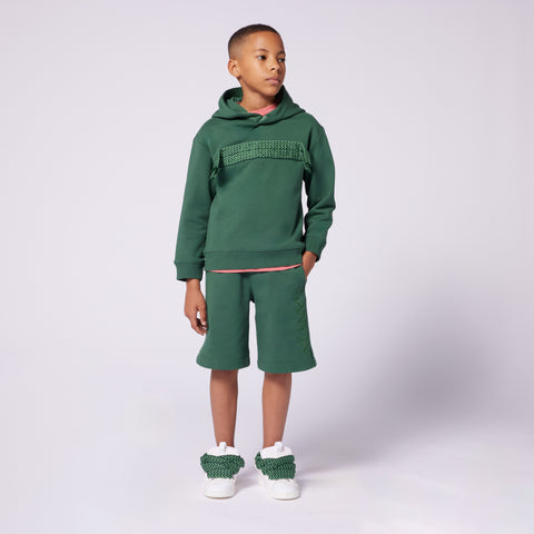 Lanvin Boys Green Hooded LogoSweatshirt