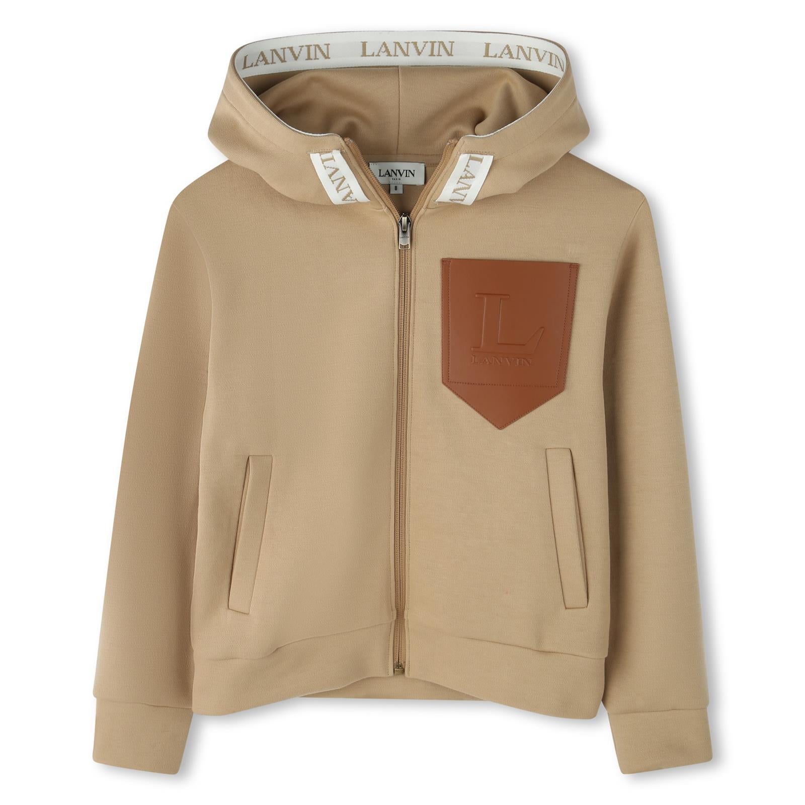 Lanvin Boys Beige Zip Up Hoodie