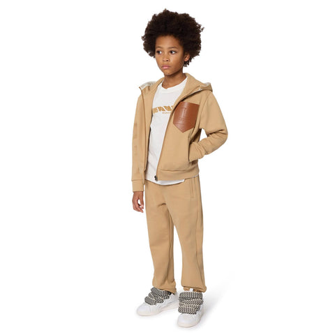 Lanvin Boys Beige Zip Up Hoodie