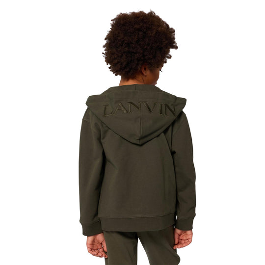 Boys Green Hooded Cardigan