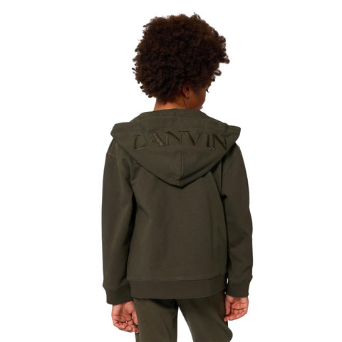 Lanvin Boys Green Hooded Cardigan