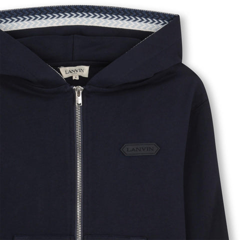 Lanvin Boys Navy Hooded Cardigan