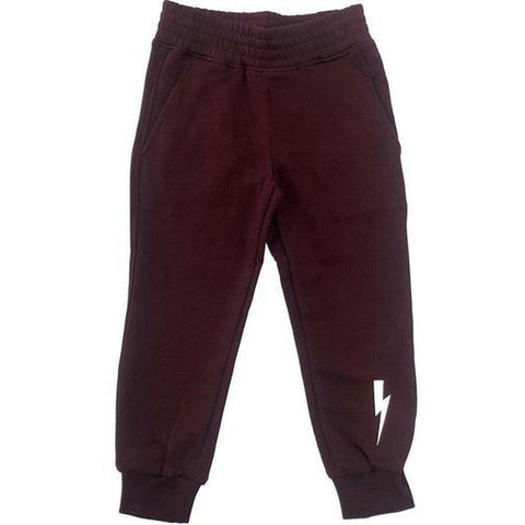 Neil Barrett Boys Burgundy Bolt Joggers