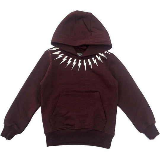 Boys Burgundy Lightning Bolt Hoodie