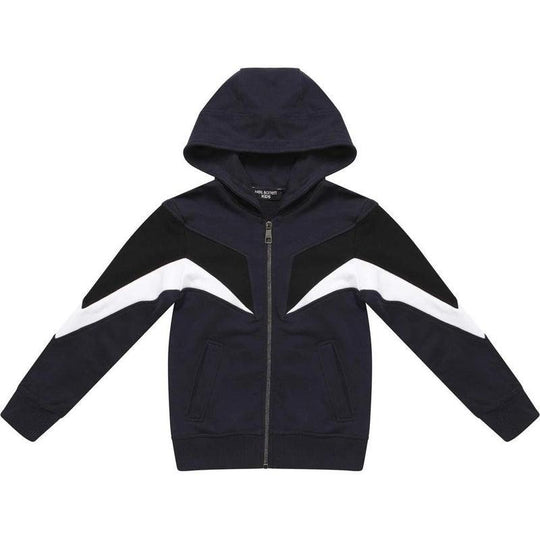 Boys Navy Lightning Bolt Hoodie