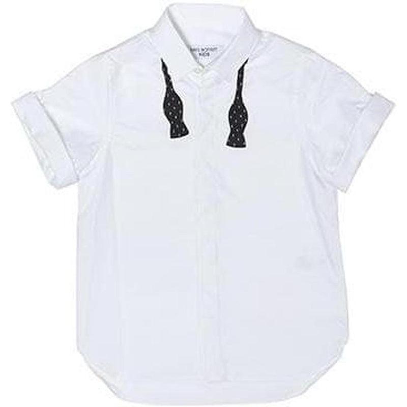Neil Barrett Boys White Shirt With Bow Tie Print