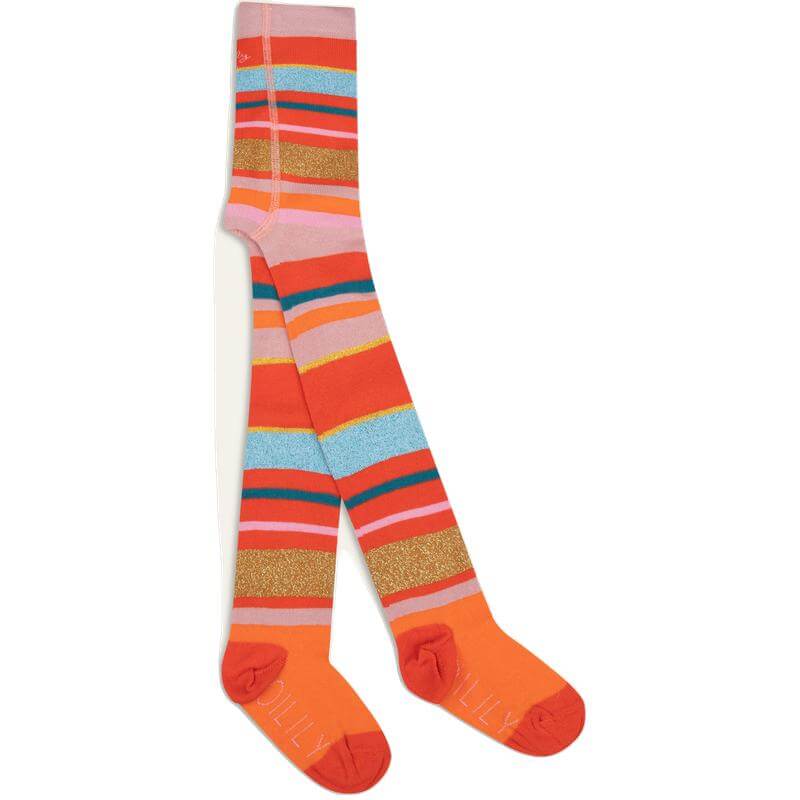 Oilily Girls Orange Striped Tights