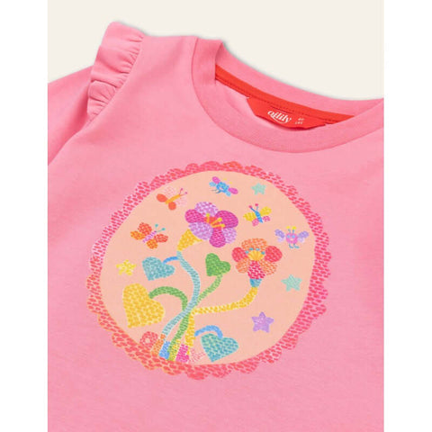 Oilily Girls Pink Fairy Flowers T-shirt