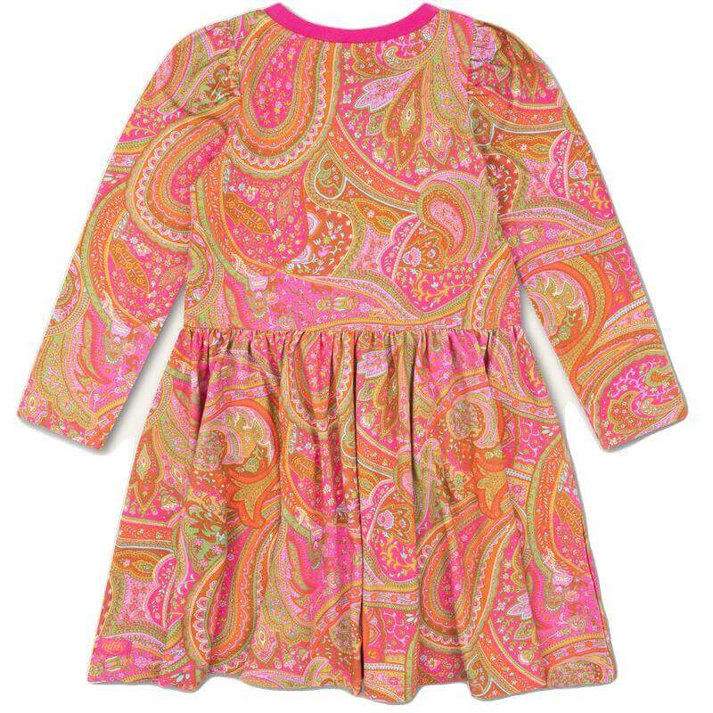Oilily Girls Pink Paisley Drum Jersey Dress