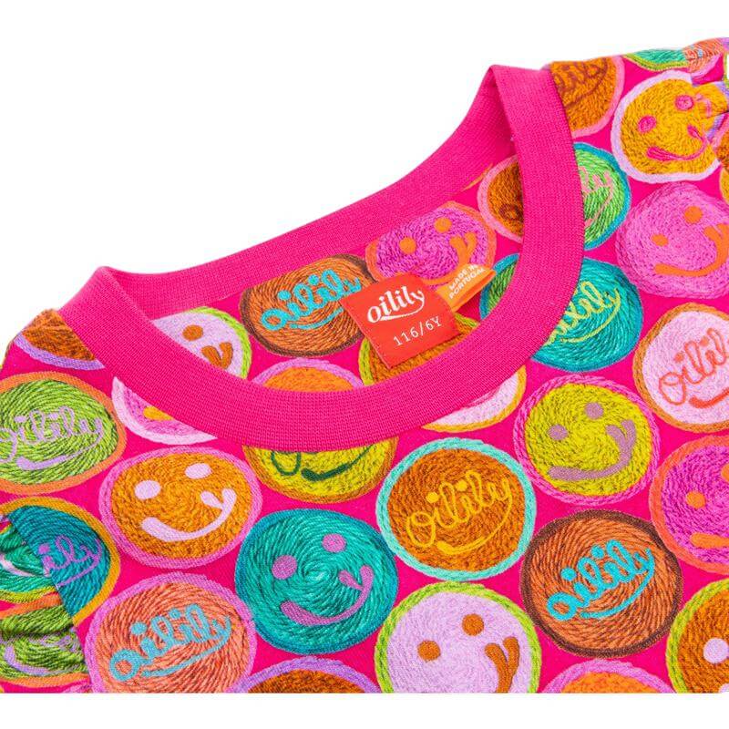 Oilily Girls Pink Smiley Logo Dearest Dress