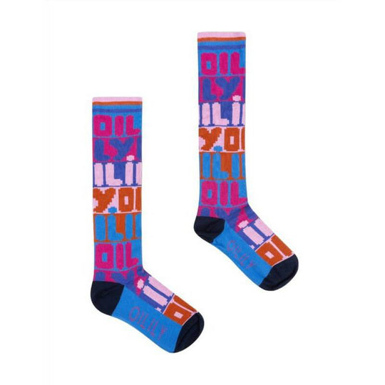 Girls Purple Rainbow Logo Socks
