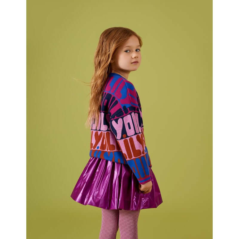 Oilily Girls Purple Rainbow Logo Sweater