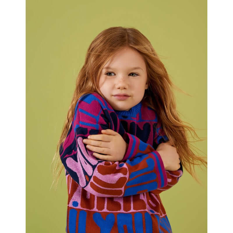 Oilily Girls Purple Rainbow Logo Sweater