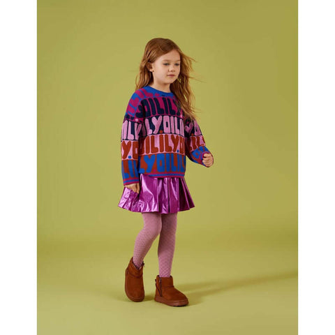 Oilily Girls Purple Rainbow Logo Sweater