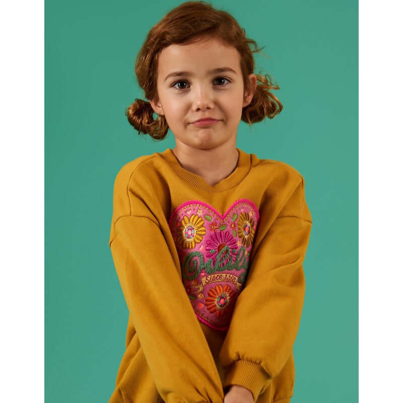 Oilily Girls Yellow Hooray Oilily Heart Sweater