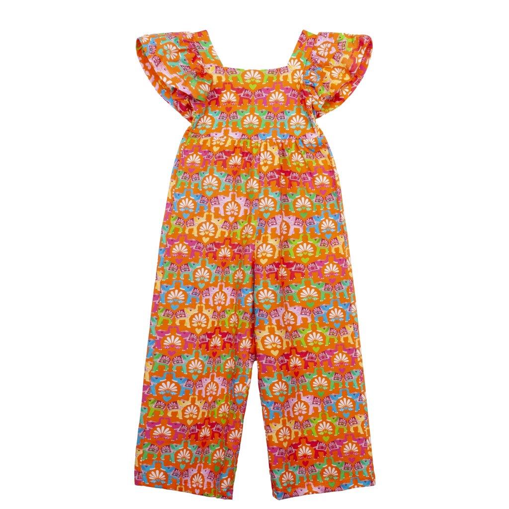 Agatha Ruiz De La Prada Girls Orange Elephant Jumpsuit