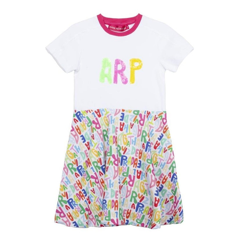 Agatha Ruiz De La Prada Girls White Logo Dress