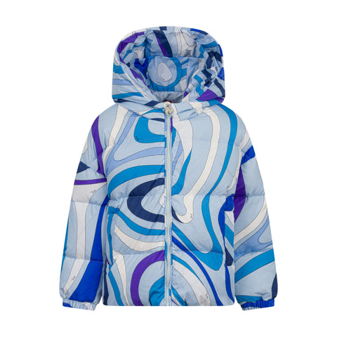 Emilio Pucci Girls Blue Down Jacket
