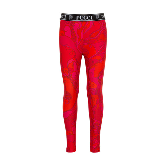 Girls Red Leggings