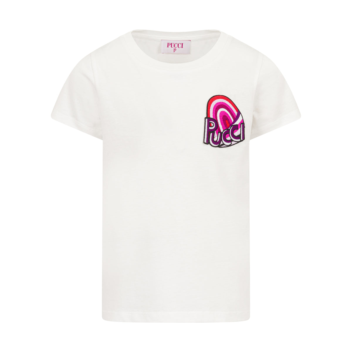 Emilio Pucci Girls White Logo T-Shirt