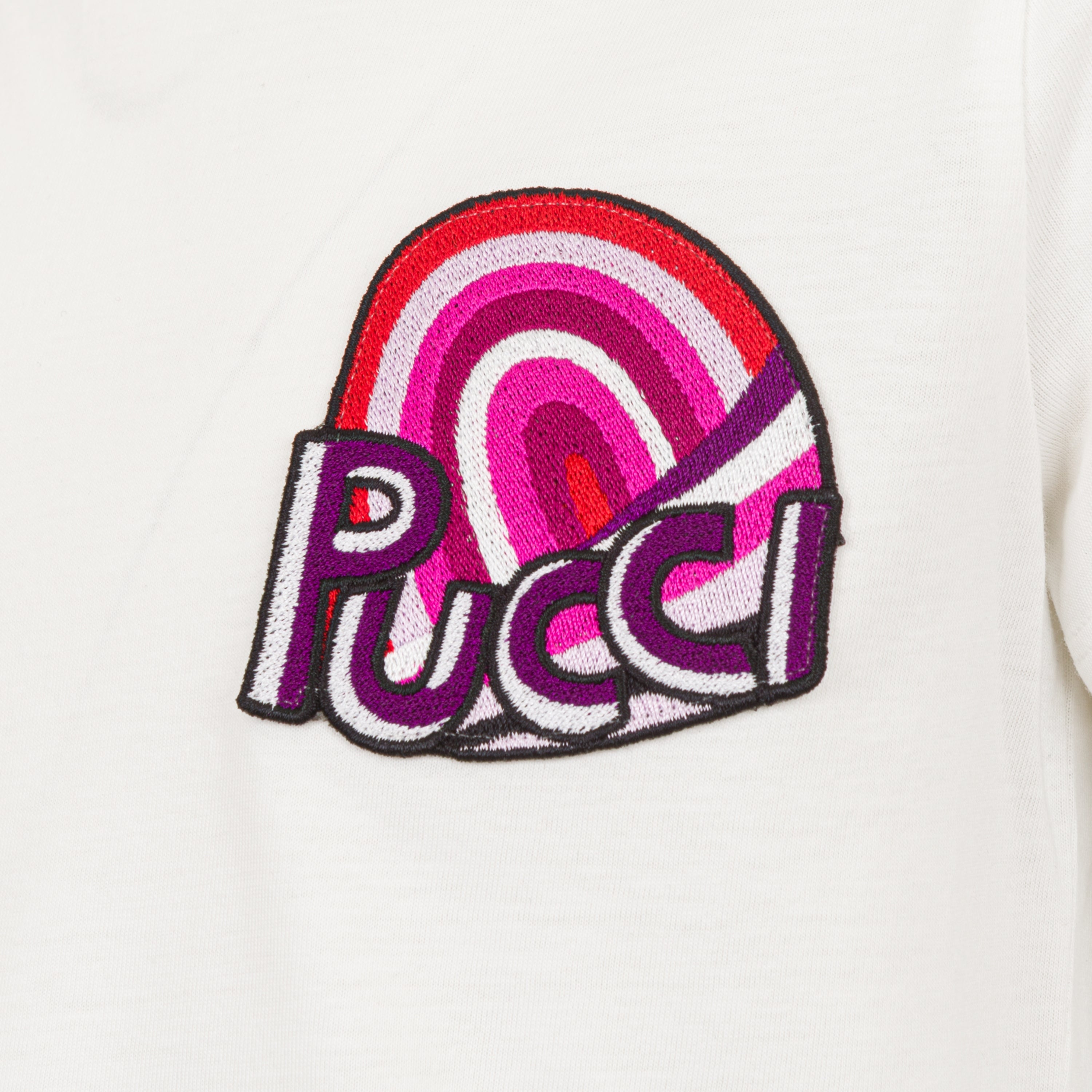 Emilio Pucci Girls White Logo T-Shirt
