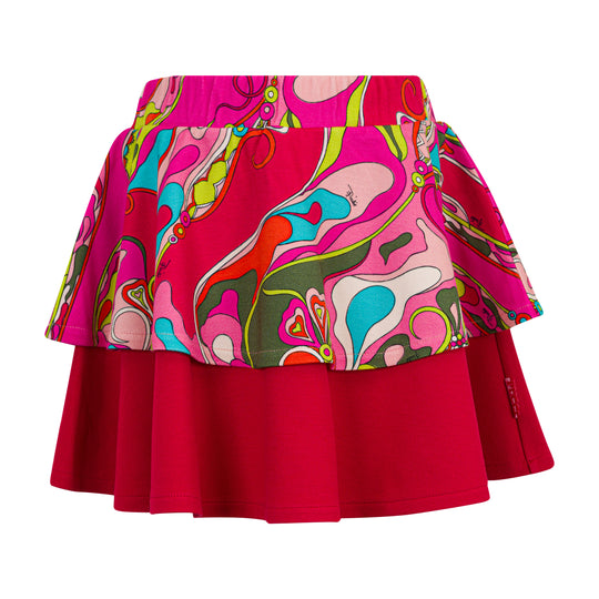 Girls Fuchsia And Multicoloured Skirt