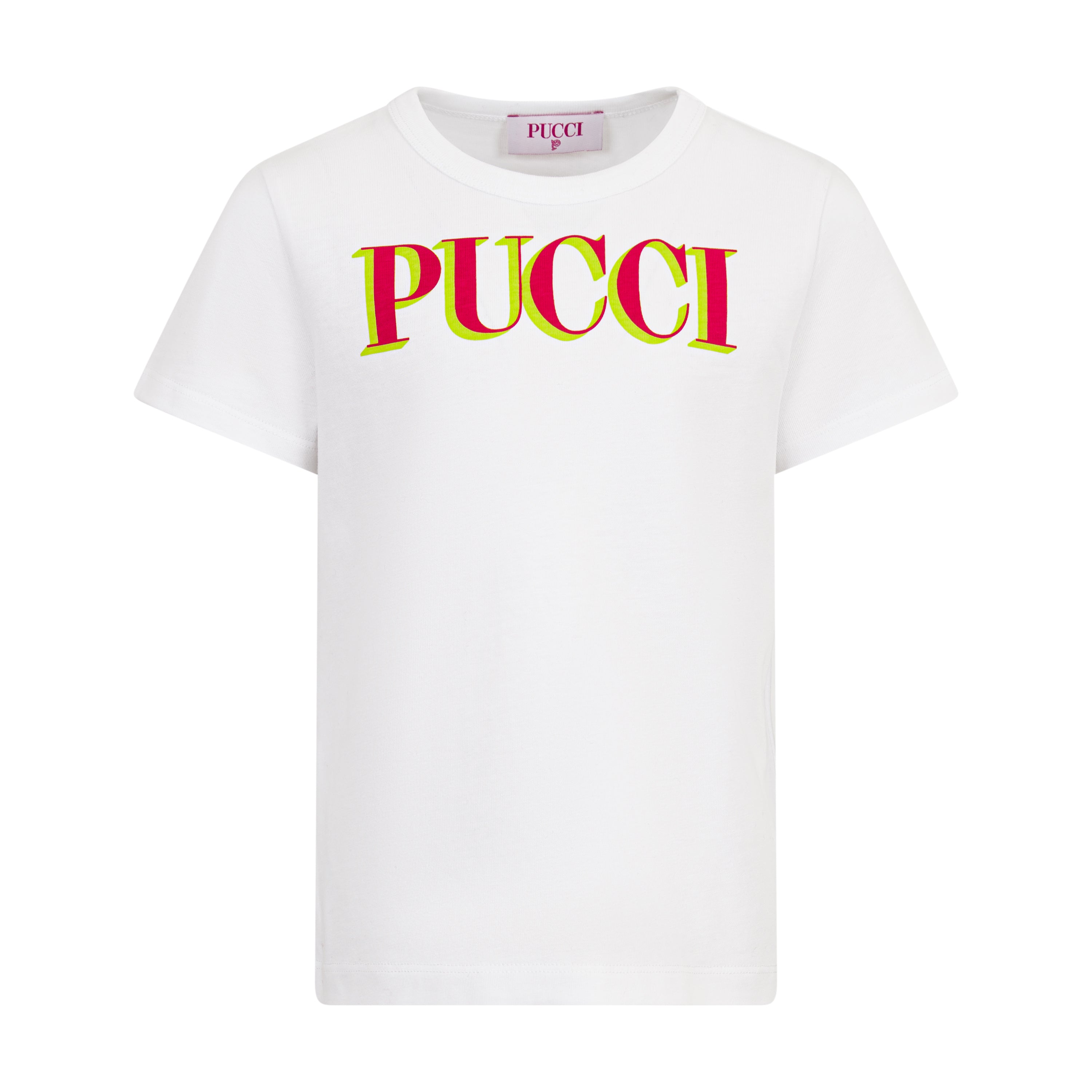 Emilio Pucci Girls White And Red Logo T-Shirt