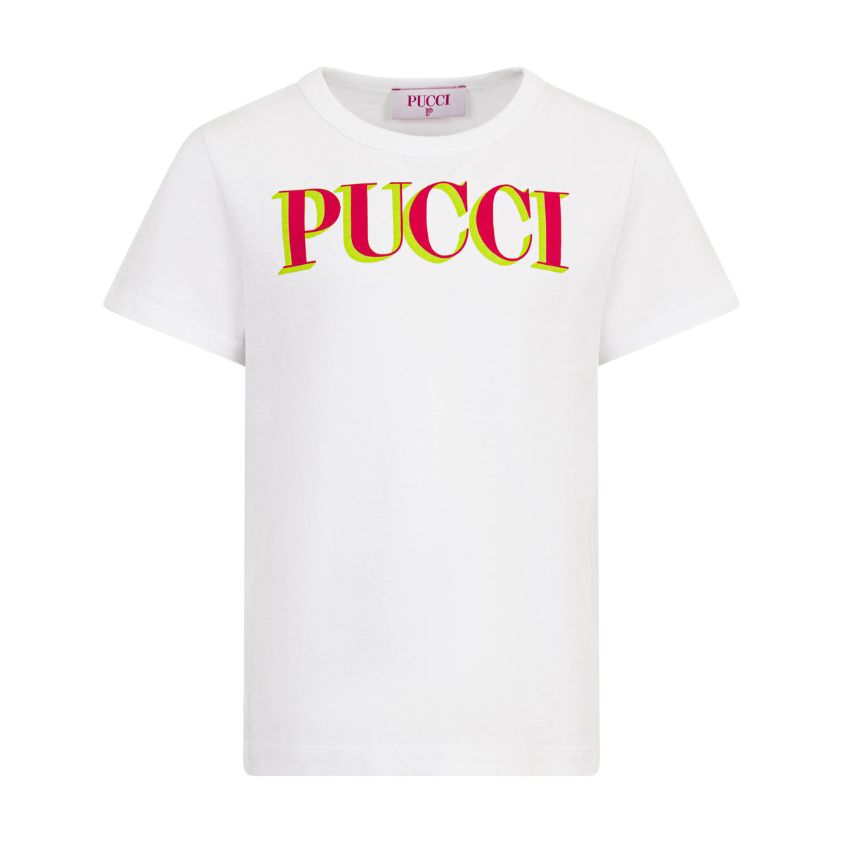 Emilio Pucci Girls White And Red Logo T-Shirt